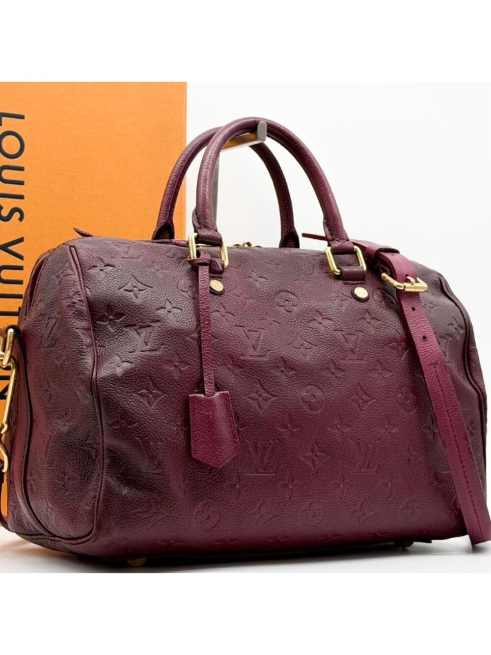 Louis Vuitton Speedy 30 Bandouliere Empreinte Aurore 2-Way Handbag